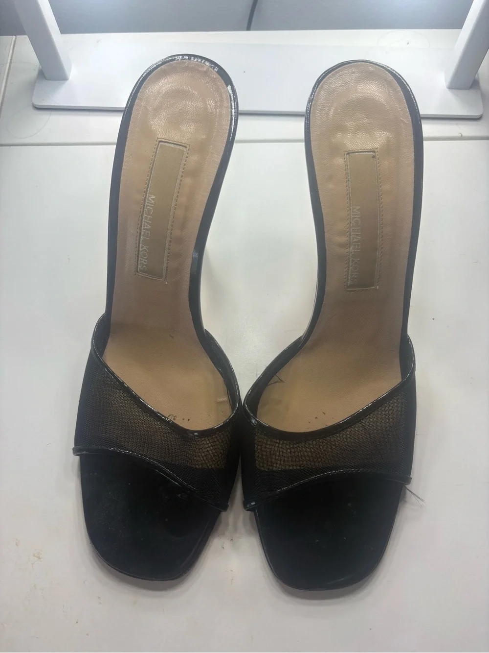 Michael Kors Black Mesh Slide Heels